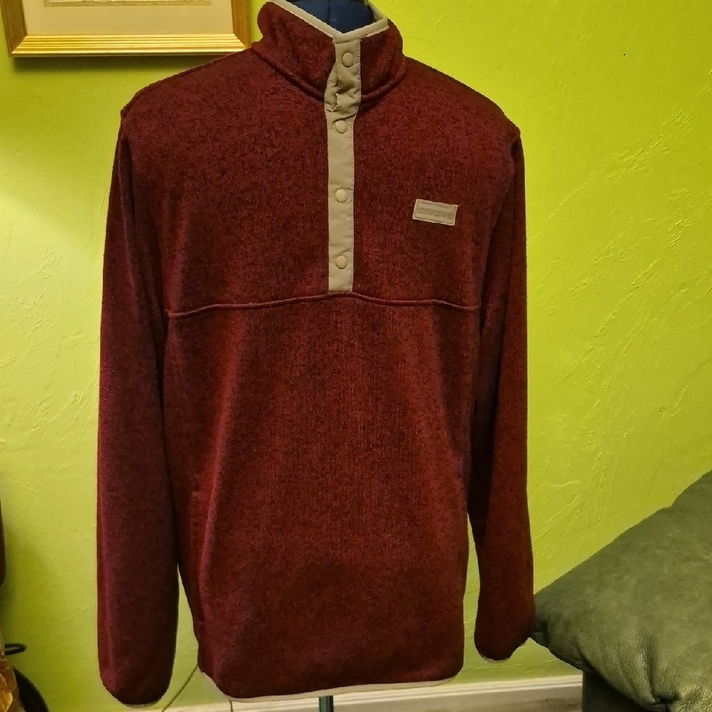 Cinch: 4Snap ButtonMock TurtleneckMaroon/black With Gray Trim.men's sz.L.(#